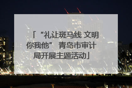 “礼让斑马线 文明你我他” 青岛市审计局开展主题活动