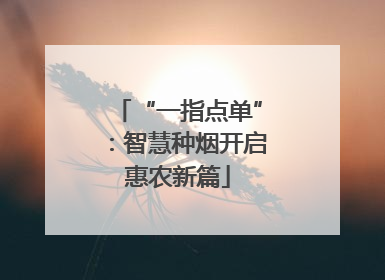 “一指点单”：智慧种烟开启惠农新篇