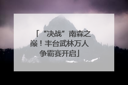 “决战”南森之巅！丰台武林万人争霸赛开启