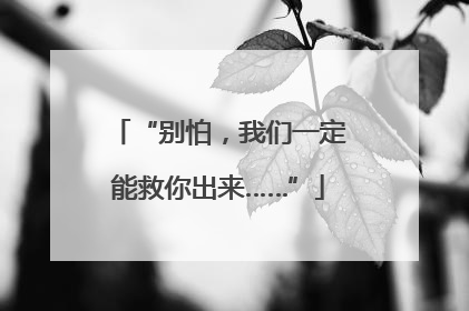 “别怕，我们一定能救你出来……”