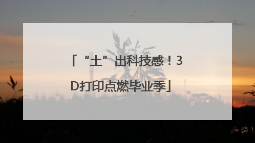 “土”出科技感！3D打印点燃毕业季