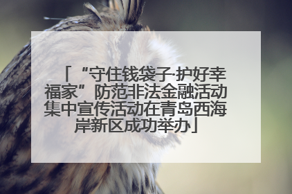 “守住钱袋子·护好幸福家”防范非法金融活动集中宣传活动在青岛西海岸新区成功举办