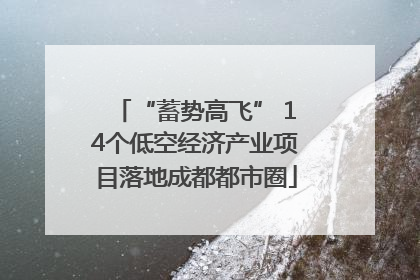 “蓄势高飞” 14个低空经济产业项目落地成都都市圈
