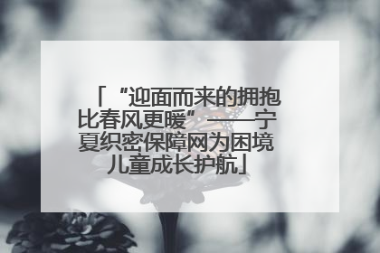 “迎面而来的拥抱比春风更暖”——宁夏织密保障网为困境儿童成长护航