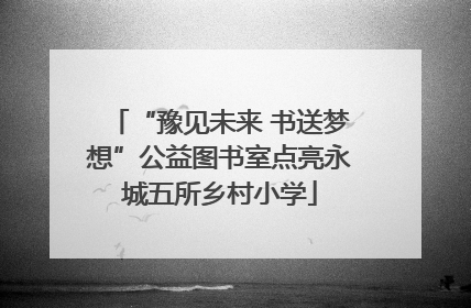 “豫见未来 书送梦想”公益图书室点亮永城五所乡村小学