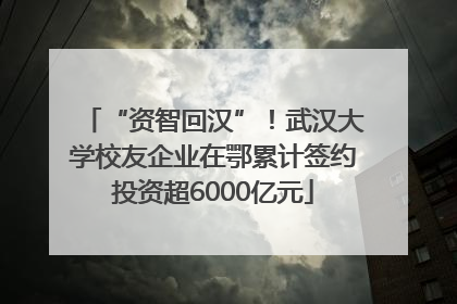 “资智回汉”！武汉大学校友企业在鄂累计签约投资超6000亿元