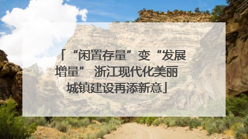 “闲置存量”变“发展增量” 浙江现代化美丽城镇建设再添新意