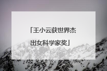 王小云获世界杰出女科学家奖