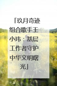 玖月奇迹组合歌手王小玮：基层工作者守护中华文明曙光