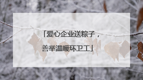 爱心企业送粽子，善举温暖环卫工