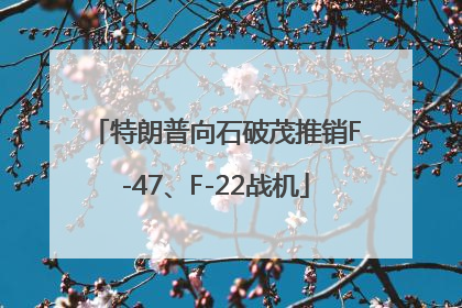 特朗普向石破茂推销F-47、F-22战机