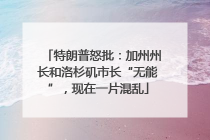 特朗普怒批：加州州长和洛杉矶市长“无能”，现在一片混乱