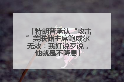 特朗普承认“攻击”美联储主席鲍威尔无效：我好说歹说，他就是不降息