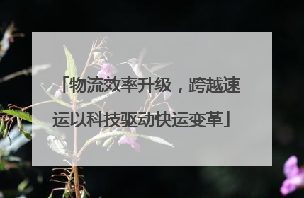 物流效率升级，跨越速运以科技驱动快运变革
