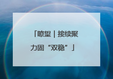 瞭望｜接续聚力固“双稳”