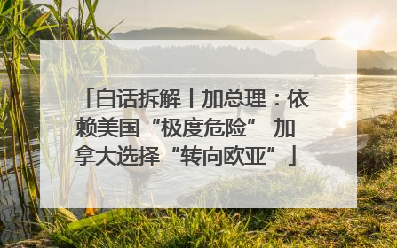 白话拆解丨加总理：依赖美国“极度危险” 加拿大选择“转向欧亚”