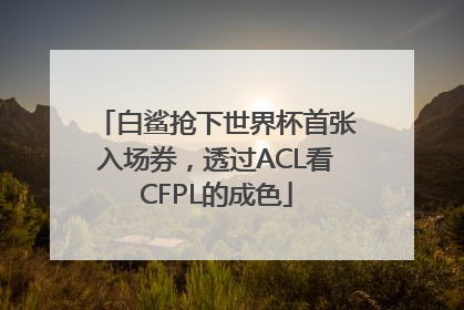白鲨抢下世界杯首张入场券，透过ACL看CFPL的成色