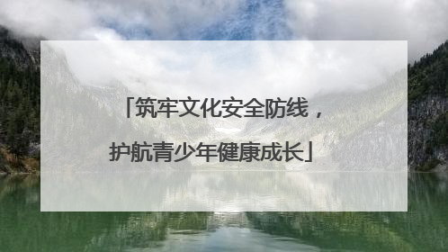 筑牢文化安全防线，护航青少年健康成长