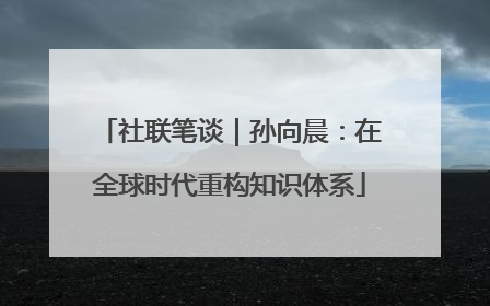 社联笔谈｜孙向晨：在全球时代重构知识体系