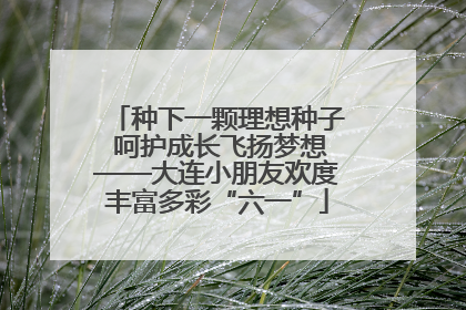 种下一颗理想种子 呵护成长飞扬梦想——大连小朋友欢度丰富多彩“六一”