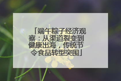 端午粽子经济观察：从渠道裂变到健康出海，传统节令食品转型突围