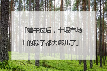 端午过后，十堰市场上的粽子都去哪儿了