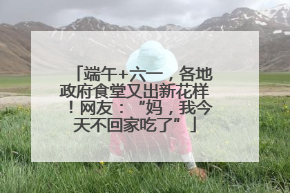 端午+六一，各地政府食堂又出新花样！网友：“妈，我今天不回家吃了”