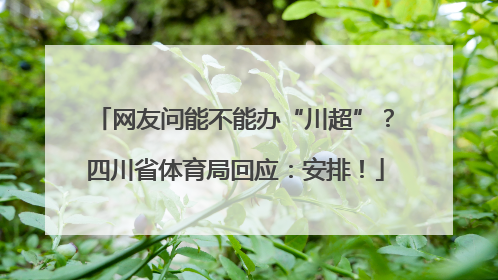 网友问能不能办“川超”？四川省体育局回应：安排！