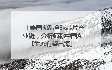 美国搅乱全球芯片产业链，分析师称中国AI生态有望出海