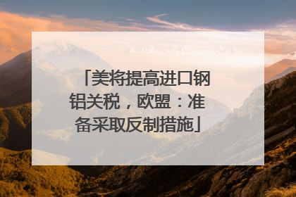 美将提高进口钢铝关税，欧盟：准备采取反制措施