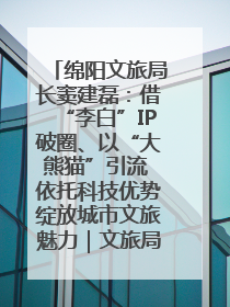 绵阳文旅局长窦建磊：借“李白”IP破圈、以“大熊猫”引流 依托科技优势绽放城市文旅魅力｜文旅局长说