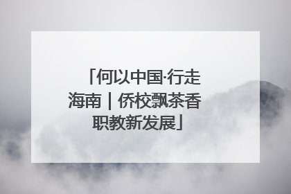 何以中国·行走海南｜侨校飘茶香 职教新发展