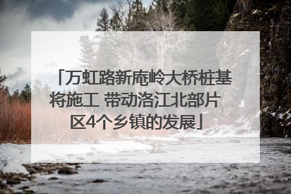 万虹路新庵岭大桥桩基将施工 带动洛江北部片区4个乡镇的发展