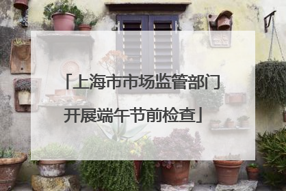 上海市市场监管部门开展端午节前检查