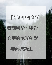 专访甲骨文学者刘风华：甲骨文里的戈光剑影与商城新生