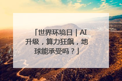世界环境日｜AI升级，算力狂飙，地球能承受吗？