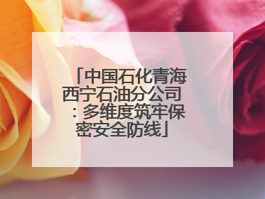 中国石化青海西宁石油分公司：多维度筑牢保密安全防线