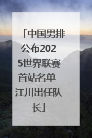 中国男排公布2025世界联赛首站名单 江川出任队长