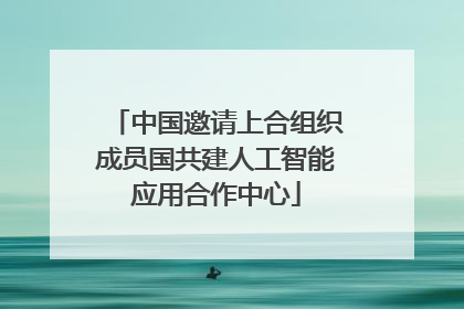 中国邀请上合组织成员国共建人工智能应用合作中心