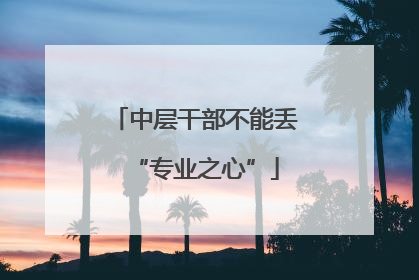 中层干部不能丢“专业之心”