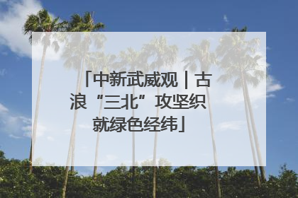 中新武威观｜古浪“三北”攻坚织就绿色经纬