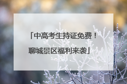 中高考生持证免费！聊城景区福利来袭