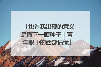 也许我出现的意义是播下一颗种子｜青年眼中的西部情缘