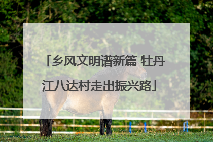 乡风文明谱新篇 牡丹江八达村走出振兴路