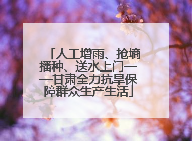 人工增雨、抢墒播种、送水上门——甘肃全力抗旱保障群众生产生活