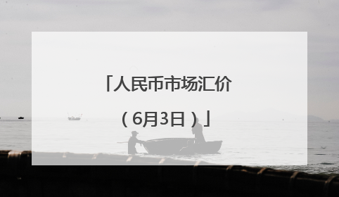 人民币市场汇价（6月3日）