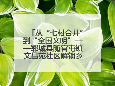 从“七村合并”到“全国文明”——郓城县随官屯镇文昌苑社区解锁乡村振兴幸福密码
