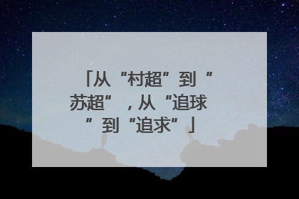 从“村超”到“苏超”，从“追球”到“追求”