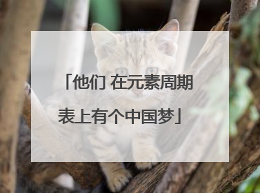 他们 在元素周期表上有个中国梦