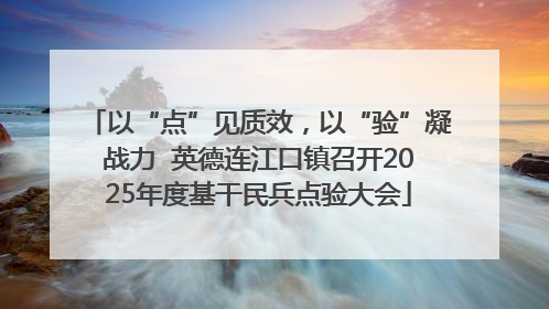 以“点”见质效，以“验”凝战力  英德连江口镇召开2025年度基干民兵点验大会